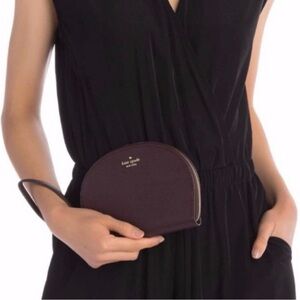 Kate Spade Half Moon Wristlet - Brown/Cherry